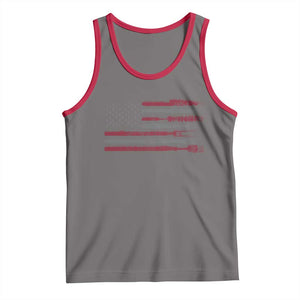 BBQ Tank Top With Red Line American Flag Meat Smoker Grilling Gifts TS10 Deep Heather Red Print Your Wear