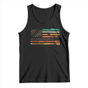 BBQ Tank Top With American Flag Brisket Butts Ribs and Freedom Grilling Gifts TS10 Black Print Your Wear