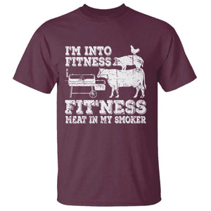 Funny BBQ T Shirt Meat Smoking Barbeque Griller Grilling Gifts TS10 Maroon Print Your Wear