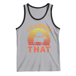 Funny BBQ Tank Top I'd Smoke That Barbecue Retro Grilling Gifts TS10 Athletic Heather Black Print Your Wear