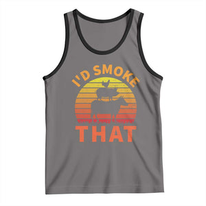 Funny BBQ Tank Top I'd Smoke That Barbecue Retro Grilling Gifts TS10 Deep Heather Black Print Your Wear