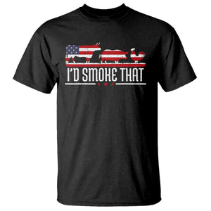 BBQ T Shirt 4th July I'd Smoke That Patriot Barbeque Cook Chef TS10 Black Print Your Wear