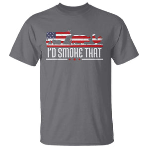 BBQ T Shirt 4th July I'd Smoke That Patriot Barbeque Cook Chef TS10 Charcoal Print Your Wear