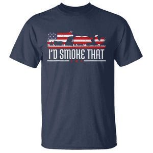 BBQ T Shirt 4th July I'd Smoke That Patriot Barbeque Cook Chef TS10 Navy Print Your Wear