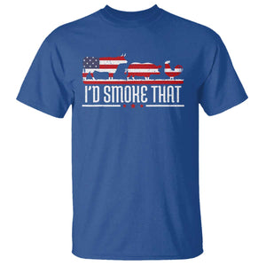BBQ T Shirt 4th July I'd Smoke That Patriot Barbeque Cook Chef TS10 Royal Blue Print Your Wear