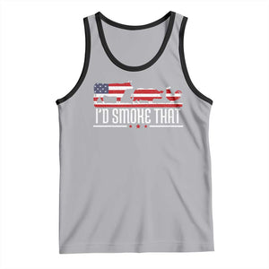 BBQ Tank Top 4th July I'd Smoke That Patriot Barbeque Cook Chef TS10 Athletic Heather Black Print Your Wear