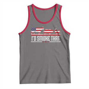 BBQ Tank Top 4th July I'd Smoke That Patriot Barbeque Cook Chef TS10 Deep Heather Red Print Your Wear