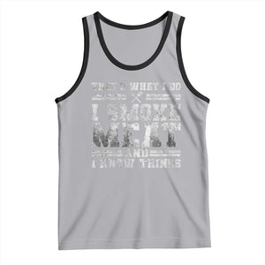 BBQ Tank Top That's What I Do I Smoke Meat And I Know Things Funny Saying TS10 Athletic Heather Black Print Your Wear