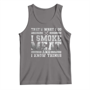 BBQ Tank Top That's What I Do I Smoke Meat And I Know Things Funny Saying TS10 Deep Heather Print Your Wear