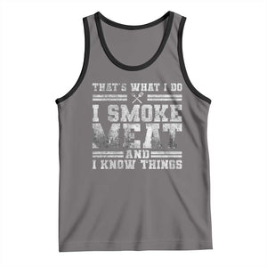 BBQ Tank Top That's What I Do I Smoke Meat And I Know Things Funny Saying TS10 Deep Heather Black Print Your Wear