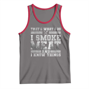 BBQ Tank Top That's What I Do I Smoke Meat And I Know Things Funny Saying TS10 Deep Heather Red Print Your Wear