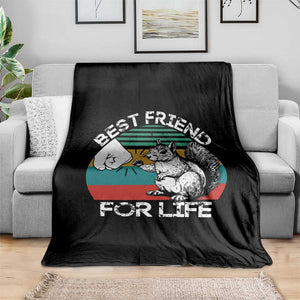 Squirrel Lover Throw Blanket Funny Vintage Squirrel Gift Best Friend For Life TS10 Print Your Wear