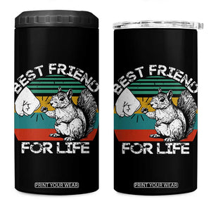 Squirrel Lover 4 in 1 Can Cooler Tumbler Funny Vintage Squirrel Gift Best Friend For Life TS10 One Size: 16 oz Black Print Your Wear