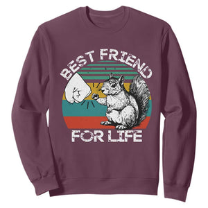 Squirrel Lover Sweatshirt Funny Vintage Squirrel Gift Best Friend For Life TS10 Maroon Print Your Wear