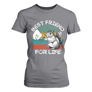 Squirrel Lover T Shirt For Women Funny Vintage Squirrel Gift Best Friend For Life TS10 Charcoal Print Your Wear