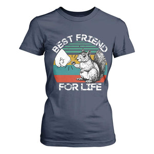 Squirrel Lover T Shirt For Women Funny Vintage Squirrel Gift Best Friend For Life TS10 Navy Print Your Wear