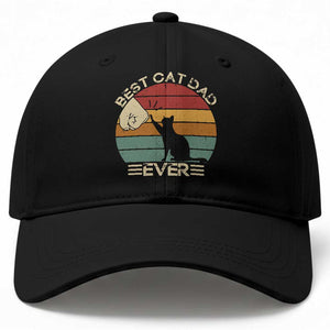 Best Cat Dad Ever Baseball Cap Funny Cat Lover Gift Fathers Day TS10 Print Your Wear