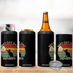 Best Cat Dad Ever 4 in 1 Can Cooler Tumbler Funny Cat Lover Gift Fathers Day TS10 Print Your Wear