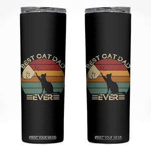 Best Cat Dad Ever Skinny Tumbler Funny Cat Lover Gift Fathers Day TS10 Black Print Your Wear