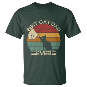 Best Cat Dad Ever T Shirt Funny Cat Lover Gift Fathers Day TS10 Dark Forest Green Print Your Wear