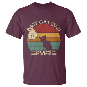 Best Cat Dad Ever T Shirt Funny Cat Lover Gift Fathers Day TS10 Maroon Print Your Wear