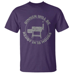BBQ T Shirt Dinner Will Be Ready in 18 Hours Meat Smoker TS10 Purple Print Your Wear