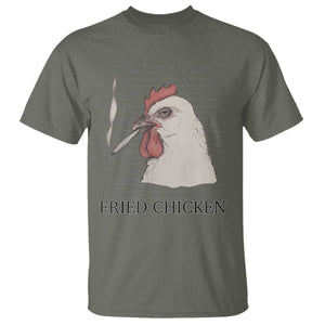 Fried Chicken 420 T Shirt Funny Weed Stoner Cannabis TS10 Military Green Print Your Wear