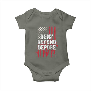 Deny Defend Depose Baby Onesie Guns American Flag TS10 Military Green Print Your Wear