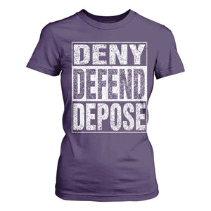 Deny Defend Depose T Shirt For Women Healthcare TS10 Purple Print Your Wear