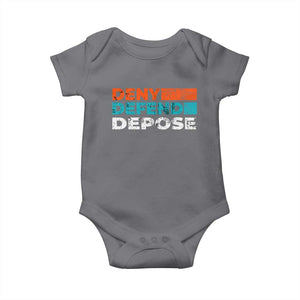Deny Defend Depose Baby Onesie Vintage Retro TS10 Charcoal Print Your Wear