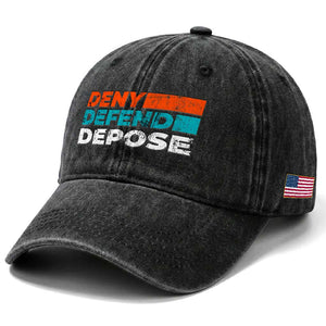Deny Defend Depose Washed Cotton Baseball Cap Vintage Retro TS10 Print Your Wear