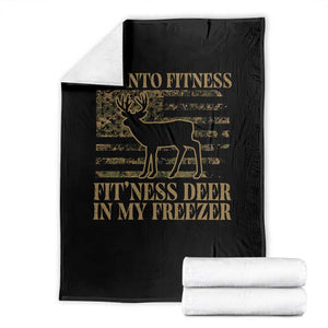 Deer Hunting Throw Blanket Im Into Fitness Fit Ness Deer Freezer Camo American Flag TS10 Black Print Your Wear