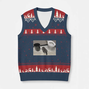 Funny Drunk Raccoon V-Neck Knit Sweater Vest Vintage Liquor Store Trash Panda Memes TS10 Navy Red Print Your Wear