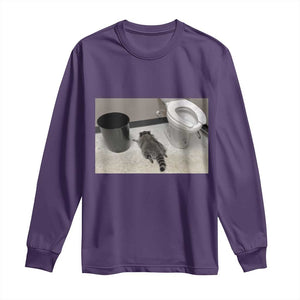 Funny Drunk Raccoon Long Sleeve Shirt Vintage Liquor Store Trash Panda Memes TS10 Purple Print Your Wear
