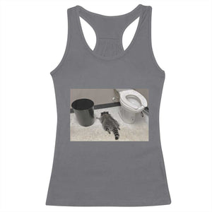 Funny Drunk Raccoon Racerback Tank Top Vintage Liquor Store Trash Panda Memes TS10 Charcoal Print Your Wear