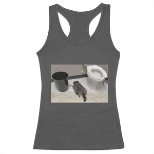 Funny Drunk Raccoon Racerback Tank Top Vintage Liquor Store Trash Panda Memes TS10 Dark Heather Print Your Wear