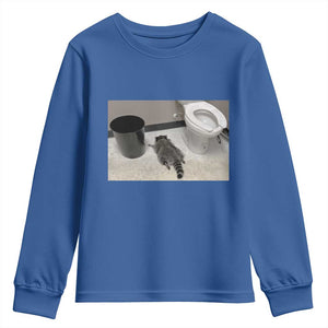 Funny Drunk Raccoon Youth Sweatshirt Vintage Liquor Store Trash Panda Memes TS10 Royal Blue Print Your Wear