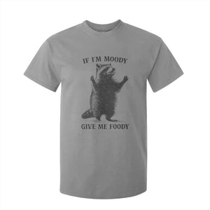 Raccoon Meme T Shirt For Kid If I'm Moody Give Me Foody Feral Gag Gift TS10 Sport Gray Print Your Wear