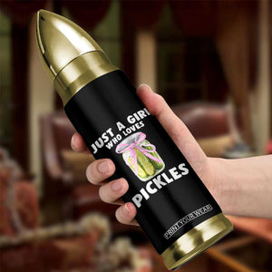 Just a Girl Who Loves Pickles Bullet Tumbler Pickle Jars with Coquette Bow TS10 Print Your Wear