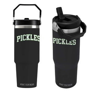 Vintage Pickle Flip Straw Tumbler Canning Season Pickle Lover Vintage Sports Style 80s 90s Gifts TS10 One Size: 30 oz Black Print Your Wear