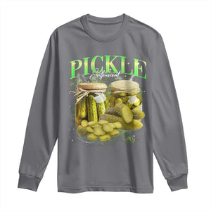 Pickle Lovers Long Sleeve Shirt Retro Pickle Enthusiast Vintage 90s Graphic TS10 Charcoal Print Your Wear