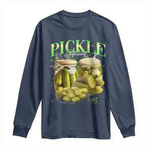 Pickle Lovers Long Sleeve Shirt Retro Pickle Enthusiast Vintage 90s Graphic TS10 Navy Print Your Wear