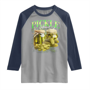 Pickle Lovers Raglan Shirt Retro Pickle Enthusiast Vintage 90s Graphic TS10 Sport Gray Navy Print Your Wear