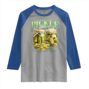 Pickle Lovers Raglan Shirt Retro Pickle Enthusiast Vintage 90s Graphic TS10 Sport Gray Royal Print Your Wear