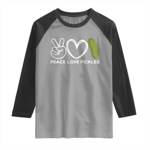 Peace Love Pickles Raglan Shirt TS10 Sport Gray Black Print Your Wear