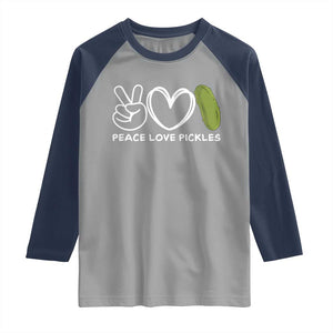 Peace Love Pickles Raglan Shirt TS10 Sport Gray Navy Print Your Wear