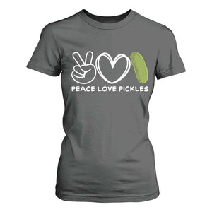 Peace Love Pickles T Shirt For Women TS10 Dark Heather Print Your Wear