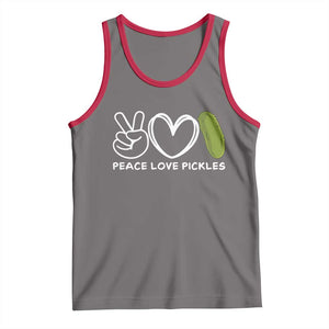 Peace Love Pickles Tank Top TS10 Deep Heather Red Print Your Wear