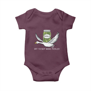 Silly Goose Pickle Lovers Baby Onesie Off To Buy More Pickles TS10 Maroon Print Your Wear
