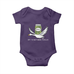 Silly Goose Pickle Lovers Baby Onesie Off To Buy More Pickles TS10 Purple Print Your Wear
